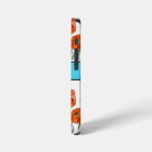 ポピー オレンジ 赤 水彩 花 フラワー 携帯 iPhoneケース (左側面)