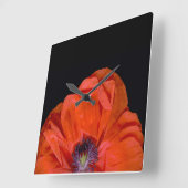 「ポピー・クロック」 スクエア壁時計 (傾斜)