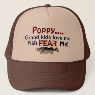 ポピー…グランドキッズ私を愛する魚は私の帽子を恐れる キャップ