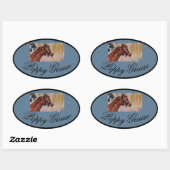 ポピー・グリース長方形ステッカー 楕円形シール (シート)