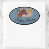 ポピー・グリース長方形ステッカー 楕円形シール (バッグ)