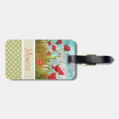 ポピー（ケシ）の花のオーダーメイド荷物タグ ラゲッジタグ (裏面横)