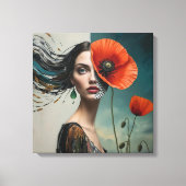 ポピー・コラージュポートレート キャンバスプリント (正面)