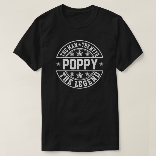 ポピー ザ マン ザ ミス ザ レジェンド 父の日 Tシャツ (デザイン正面)