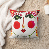 ポピー – ジプシーガーデンガールコットンピロー クッション (ブランケット)