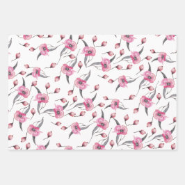 ポピー ドリーム 水彩画 ラッピングペーパーシート