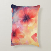 ポピー&ハート – ロマンチックな水彩ピロー アクセントクッション (裏面(縦))