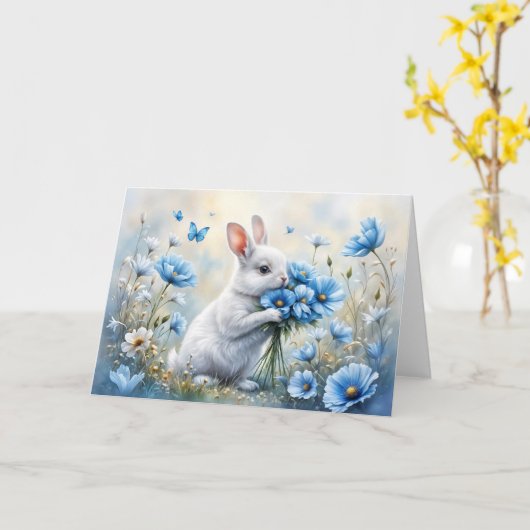 ポピー・バニー カード (黄色い花)