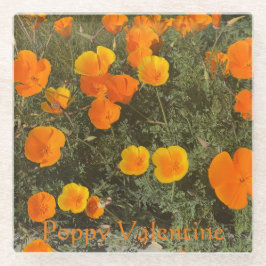 ポピー・バレンタイン・グラス・コースター ガラスコースター