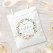 ポピー パステル 水彩 ワイルドフラワー ブライダル シャワー フェイバーバッグ (クリップ留めされた状態)