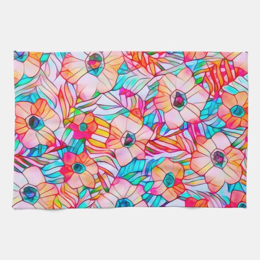 ポピー&パームフロンド キッチンタオル (横)