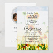 *~* ポピー フォト - RSVP - QR フローラル ウェディング 招待状 (正面/裏面)