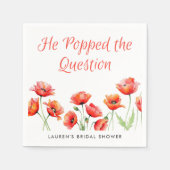 ポピー フラワーの ブライダル シャワーのサプライズ スタンダードカクテルナプキン (正面)