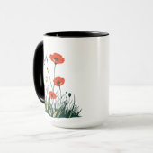 ポピー フラワーズ オーダーメイド マグカップ, 女性へのプレゼント & ボスへのギフト マグカップ (正面左)