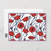 ポピー フラワーブーケ ポストカード (正面/裏面)