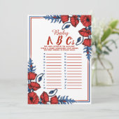 ポピー フラワーベイビーシャワー ベイビー ABC ゲーム 招待状 (スタンド正面)