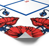 ポピー フラワーベイビーシャワー 出産予定日カレンダー ポスター (角)