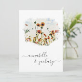 **ポピー フラワール RSVP - QRコード AR9 ウェディング** 招待状 (スタンド正面)