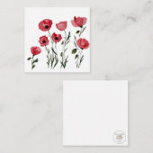 ポピー – フローラスクエアノートカード ノートカード (正面/裏面)