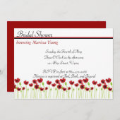 ポピー ブライダルシャワー 招待状 (正面/裏面)