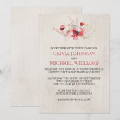 ポピー ブーケ 結婚式 招待状 (正面/裏面)