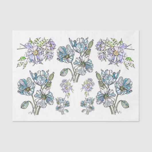 ポピー&プオーニー – デコページティッシュペーパー 薄葉紙 (正面)