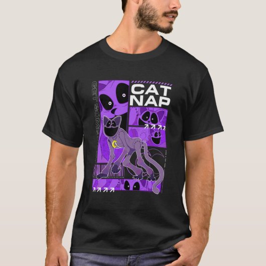 ポピー・プレイタイム 猫の昼寝 十分に休んで 多彩なポーズ Tシャツ (正面)