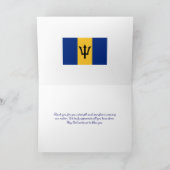 ポピー | ベテラン | バルバドス国旗 | 追悼の日 サンキューカード (内部)