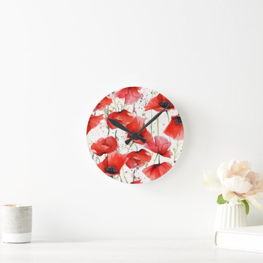 ポピー ラウンド壁時計 (ホーム)