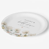 ポピー ラスティック パステル ワイルドフラワー ブライダル シャワー ペーパープレート (アングル)