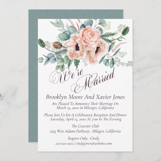 ポピー ラディアンス 結婚しました 結婚発表 招待状 (正面/裏面)