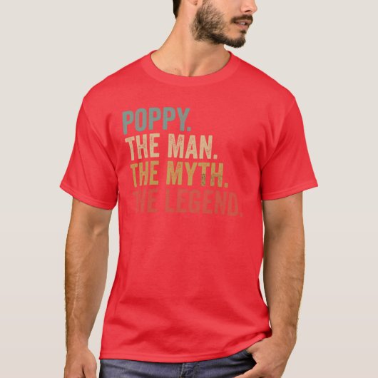 ポピー 伝説の男 レトロ父の日 ギャル男 Tシャツ (正面)