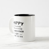 ポピー |祖父おもしろいは年老いた人のための ツートーンマグカップ (正面左)