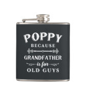 ポピー |祖父おもしろいは年老いた人のための フラスク (正面)