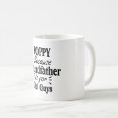 ポピー |祖父は父の日の老人のための コーヒーマグカップ (正面右)