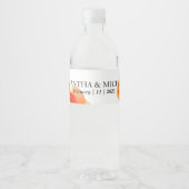 ポピー 花 水彩画 ウェディング ペットボトルラベル (正面)