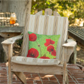 ポピー 花 赤 緑 グリッター アーティスティック アブストラクト アウトドアクッション (椅子)