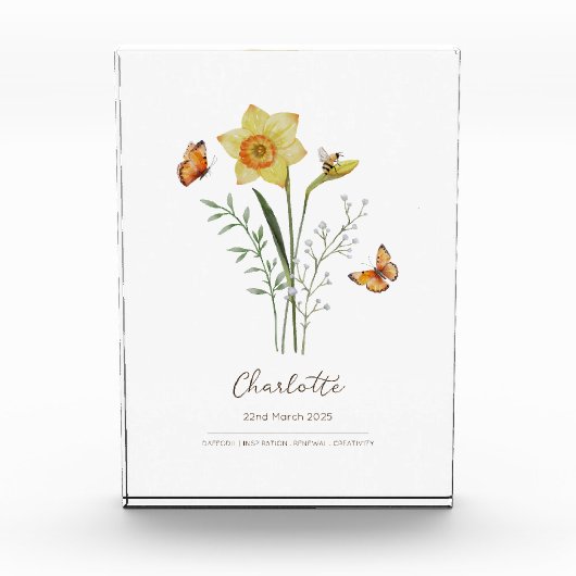 ポピー 誕生月の花 フォトブロック (正面)