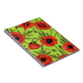 ポピー、赤、緑のライムグリーン ノートブック (右側)