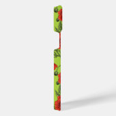 ポピー、赤、緑のライムグリーン iPhoneケース (右側面)