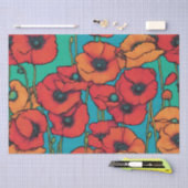 ポピーin開花デコペ紙 薄葉紙 (クラフト)