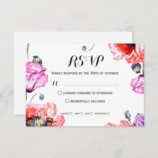 ポピーRsvp. 出欠カード (正面/裏面)