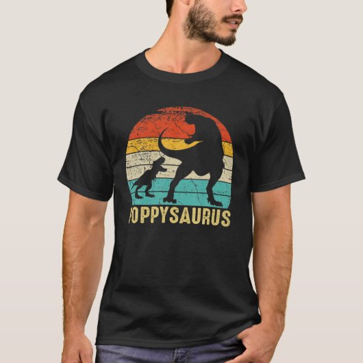 ポピーSaurus Tレックス恐竜ファミリーマッチングファーザー Tシャツ (正面)