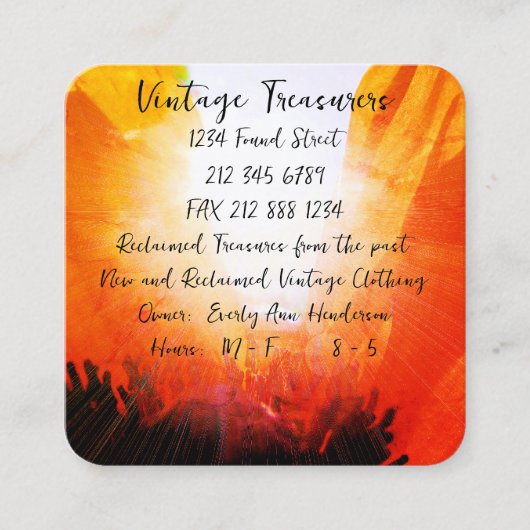 ポピーSun Ray スクエア名刺 (正面)