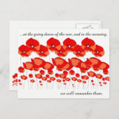 ポピ赤と白ーはがきLest 忘れ We ポストカード (正面/裏面)