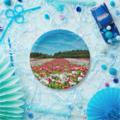 ポピ赤と白ー畑 ペーパープレート (パーティー)