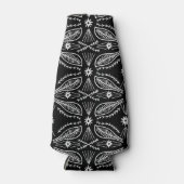 ポブラノス葉抽象芸術パターン白黒 ボトルクーラー (正面)