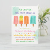 ポプシカラフルクルパーティー誕生日招待状 招待状 (スタンド正面)