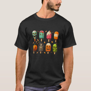 ポプシクルおもしろいサマーホラーハロウィーンアイスクリームS Tシャツ