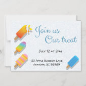 ポプシクルが我々の治療に参加 マグネット招待状 (正面)